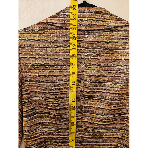 Isabel & Nina Womens Textured Knit Blazer Brown Gold Multi Color Jacket Size 6 - Picture 8 of 10